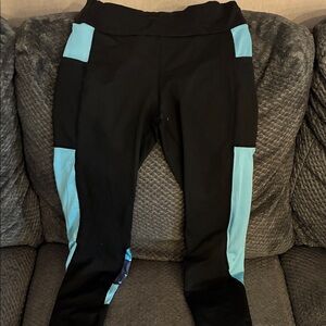 SHEIN Black and Light Blue Leggings